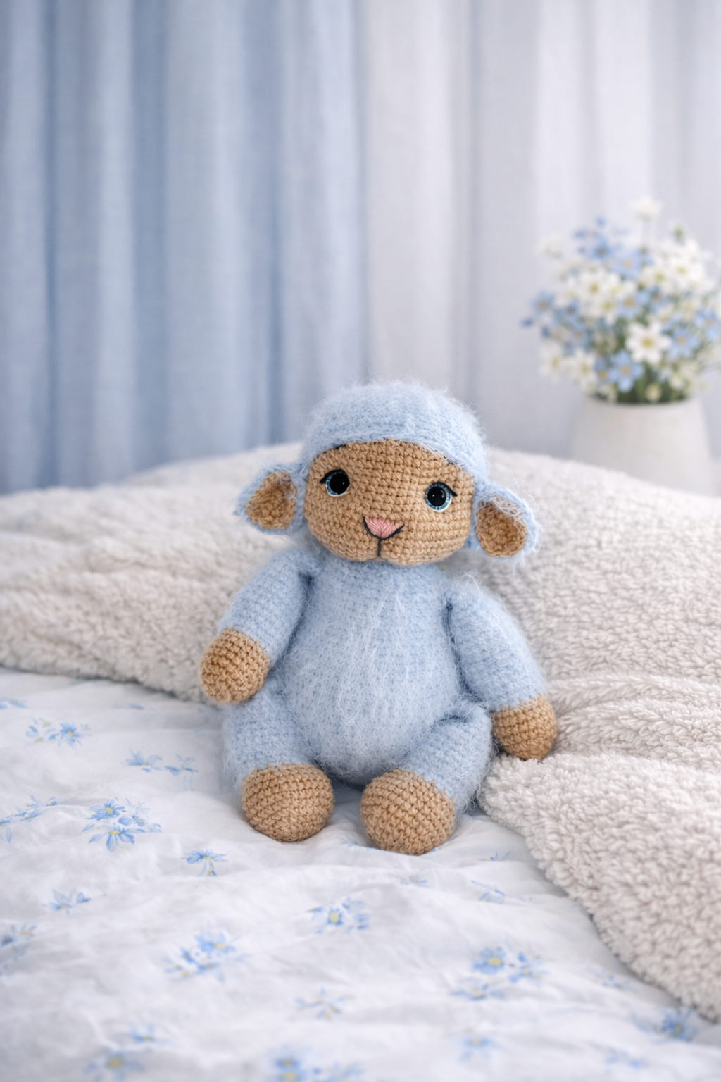 Soft Crochet Lamb - Handmade Plush Toy (30cm)