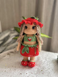 Strawberry Velvet Doll | Handmade Crochet Doll | Personalised Gift for Girls