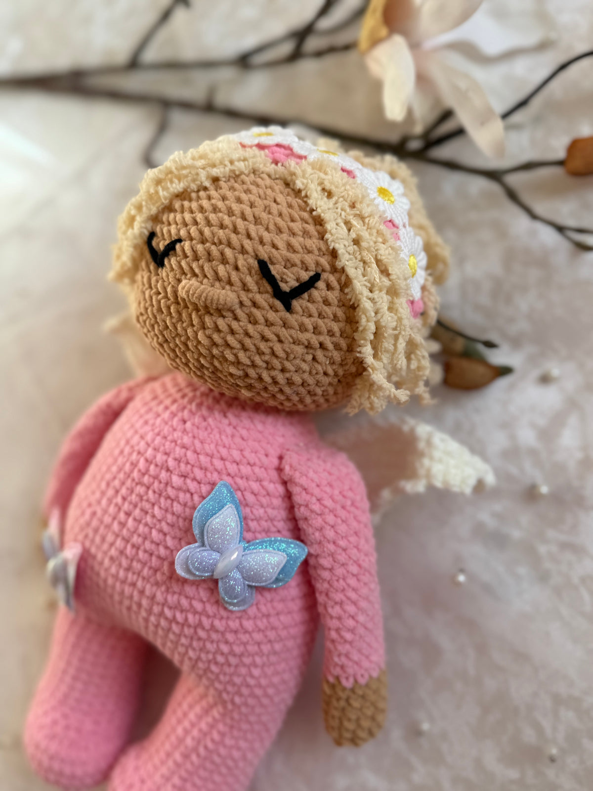 Pink Sleeping Angel - Handmade Soft Toys